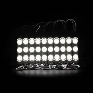 Светодиодный модуль 12v 3led 2835 1w с линзой PRO 5 лет гарантии фото