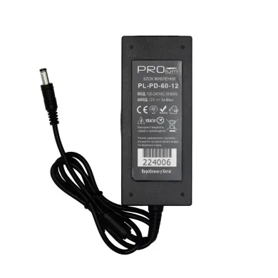 Блок питания 12v 5а 60w Пластиковый Премиум фото