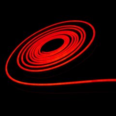 Гибкий LED неон 12v 6*12мм 1см красный Премиум фото
