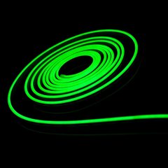 Гибкий LED неон 12v 6*12мм 1см зеленый Премиум фото