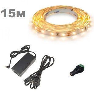 Комплект светодиодной LED ленты 15м 60led/m желтый фото