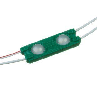LED модуль 12v SMD 5730 2led Зеленый с линзой фото