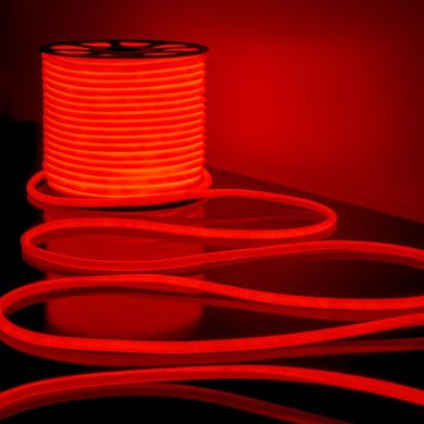 Гнучкий LED неон круглий 220v 16*16мм червоний фото