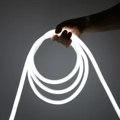 Гнучкий LED неон круглий 220v 13*13мм білий фото