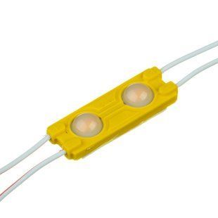 LED модуль 12v SMD 5730 2led Желтый с линзой фото