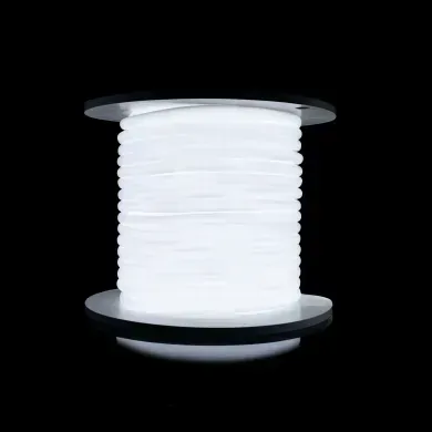 Гибкий LED неон круглый 220v 13*13мм белый фото