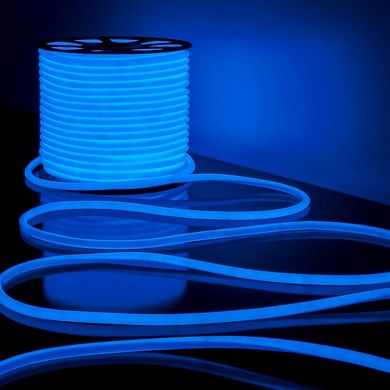 Гнучкий LED неон круглий 220v 16*16мм синій фото