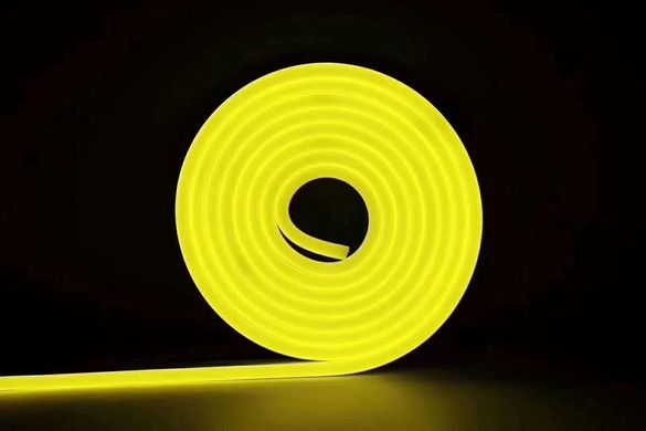 Гнучкий LED неон 12v 6*12мм 1см жовтий Преміум фото