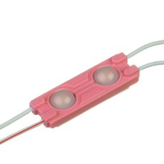 LED модуль 12v SMD 5730 2led Рожевий з лінзою фото
