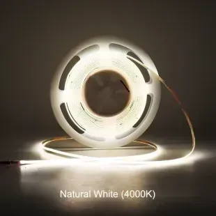 Світлодіодна стрічка COB 12v 3мм 400д/м нейтральний фото