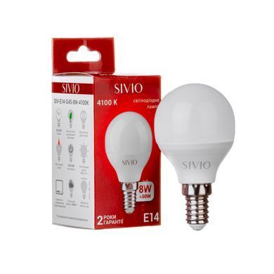 LED лампочка E14 G45 8вт 4100К фото