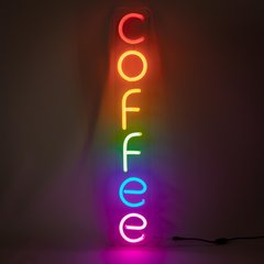 Неонова вивіска COFFEE вертикальна Різнокольорова
