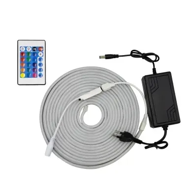Гибкий LED неон 12v RGB 5 метров комплект, RGB, RGB, 5 м