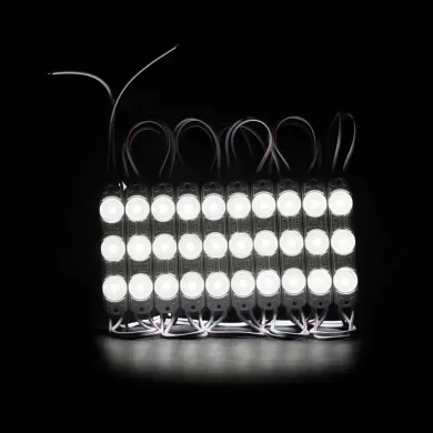 Светодиодный модуль 12v 3led 2835 1,5w с линзой PRO фото