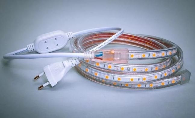 Світлодіодна LED стрічка 220v 2835 120led/m теплий Стандарт фото