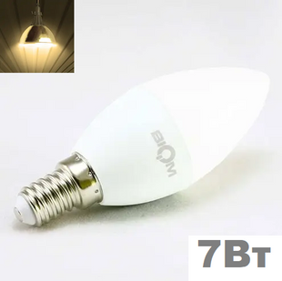 LED лампочка E14 C37 7вт 3000К фото