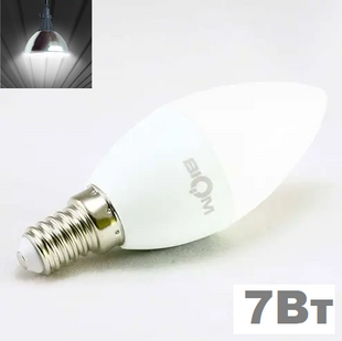 LED лампочка E14 C37 7вт 4500К фото