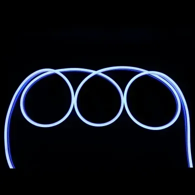 Гибкий LED неон 12v 8*16мм 1см синий фото