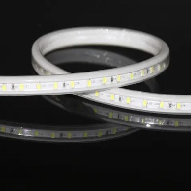 Світлодіодна LED стрічка 220v 5730 72led/m білий Преміум фото
