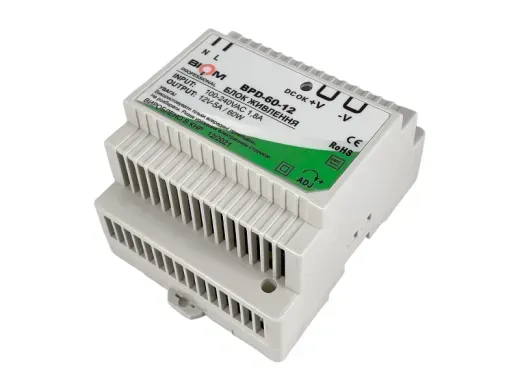 Блок живлення на DIN-рейку 12v 5а 60w фото