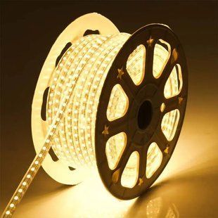 Світлодіодна LED стрічка 220v 5730 72led/m теплий Преміум фото