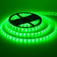 Світлодіодна LED стрічка 12v 5050 60led/m ip20 зелений Стандарт фото