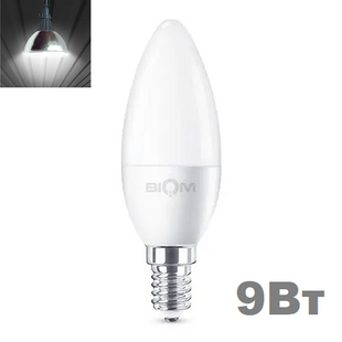 LED лампочка E14 C37 9вт 4500К фото