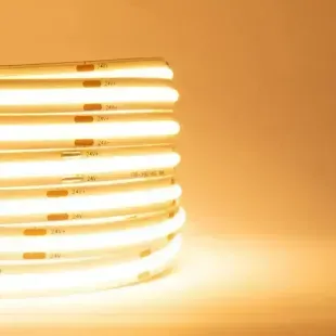 Светодиодная лента COB 24v 480led 10м теплый Премиум фото