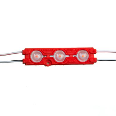 LED модуль 12v SMD 5730 3led Червоний з лінзою фото