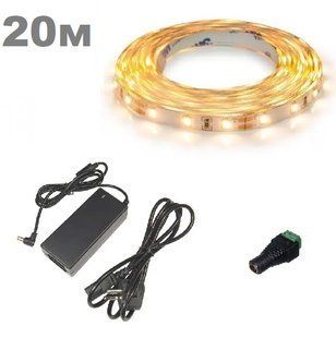 Комплект светодиодной LED ленты 20м 60led/m желтый фото