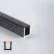 Накладний профіль вузький LT-101 9*8мм 1м Чорний + чорний розсіювач фото