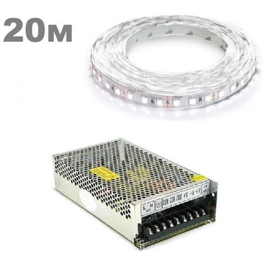 Комплект світлодіодної LED стрічки 20м 120led/m білий фото