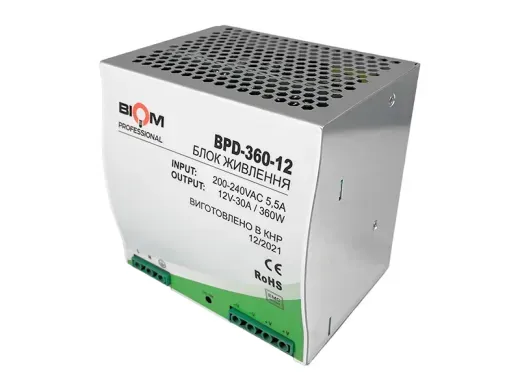 Блок живлення на DIN-рейку 12v 30а 360w фото