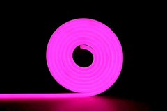 Гнучкий LED неон 12v 8*16мм 2,5см світло-рожевий фото