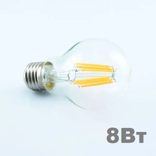 LED лампочка Filament E27 A60 8вт 2800К фото