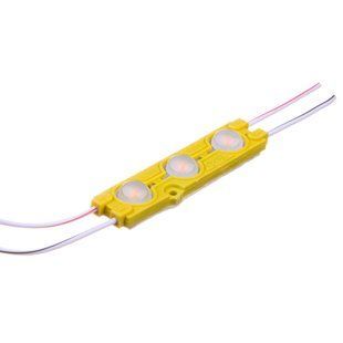LED модуль 12v SMD 5730 3led Желтый с линзой фото