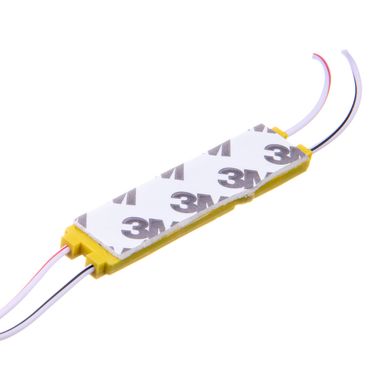 LED модуль 12v SMD 5730 3led Жовтий з лінзою фото