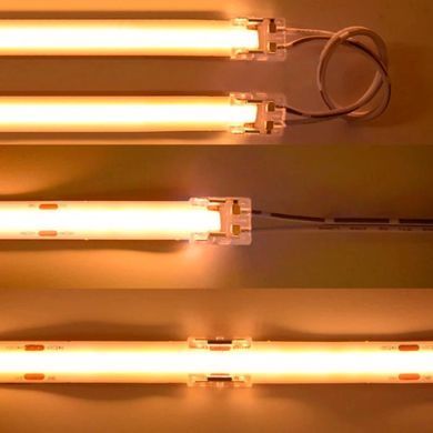 Конектор для LED стрічки COB кліпса-провід-кліпса 8мм фото