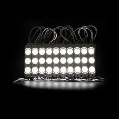 Светодиодный модуль 12v 3led 2835 1,5w с линзой PRO 5 лет гарантии фото