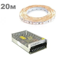 Комплект світлодіодної LED стрічки 20м 120led/m теплий фото
