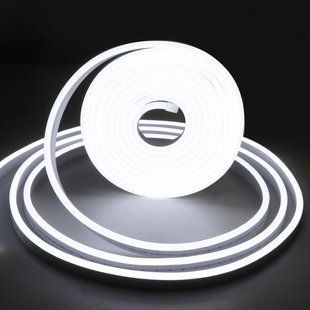 Гибкая неоновая LED лента 12v 6*12мм плоская Холодный фото