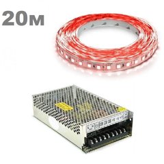 Комплект светодиодной LED ленты 20м 120led/m красный фото