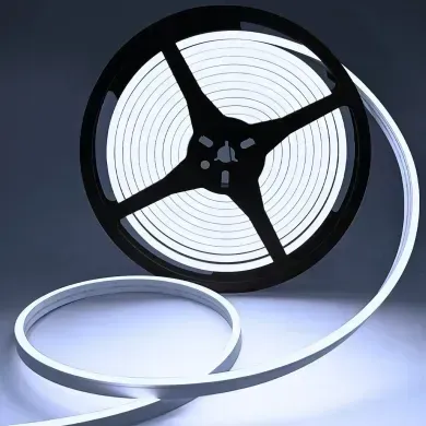 Гибкий LED неон 12v 4*10мм белый фото