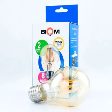 LED лампочка Filament E27 A60 8вт 2350К Бронза фото