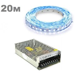 Комплект світлодіодної LED стрічки 20м 120led/m синій фото