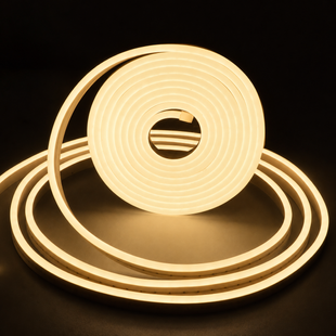 Гибкая неоновая LED лента 12v 6*12мм плоская Теплый фото