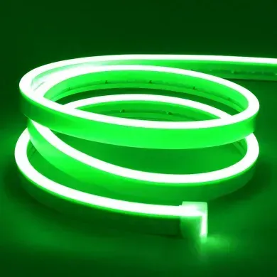 Гнучкий LED неон 24v 6*12мм 9w зелений