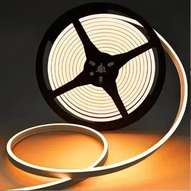 Гибкий LED неон 12v 4*10мм теплый фото