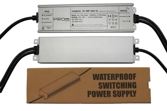 Блок живлення 12v 16,7а 200w ip67 PRO фото