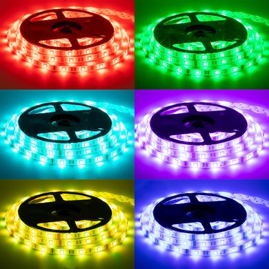 Комплект світлодіодної LED стрічки 12в RGB 5м 30led/m ip20 фото